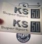 Preview: Zündapp Aufkleber 2x KS 50 Super Sport Seitendeckel KS 50 Typ 530 529-10.120