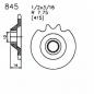 Preview: Zündapp Kettensatz Roller R 50 Typ 561 ( Kette, Kettenrad und Ritzel verzahnt )
