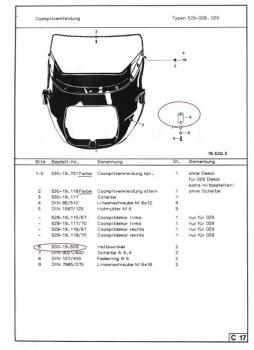 Preview: Zündapp Cockpitverkleidung Halter Haltewinkel 530-19.609 Typen 529 & 530