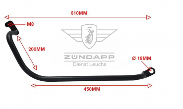 Zündapp Rahmen Unterzüge Links und Rechts , Schwarz 517-10.691 & 517-10.692