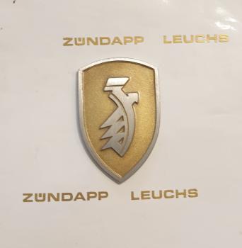 1 Zündapp Emblem Weiß GOLD 3 x 4,7 cm Wappen Magnetisch !