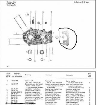 Zündapp Zwischenblech Motorblock Kettenschutz 266-01.208 bis 1976