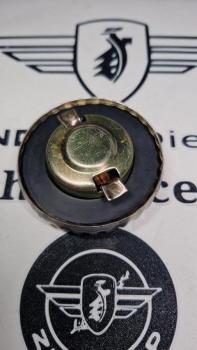 Preview: Zündapp Tankdeckel Edelstahl 40 mm 432-20.610 Weltmeister Schriftzug gelasert