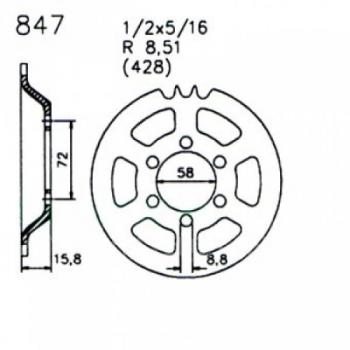 Zündapp Kettenblatt Kettenrad Nachbau 847 39 Zähne 530 540 537