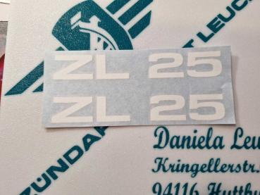 Zündapp Aufkleber 2 x " ZL 25 " Weiss Originalmaß Typ 460 Seitendeckel 460-10.118