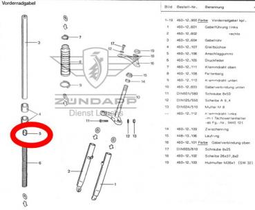 Preview: 2 Stück Zündapp Gabel Feder Anschlag 460-12.106 TPU