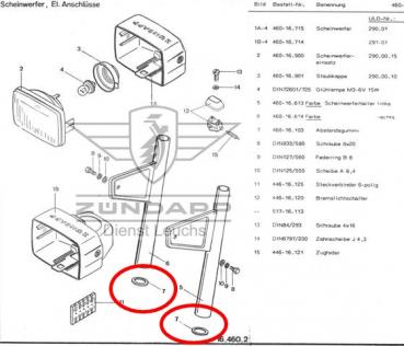 Preview: 2 Stück Zündapp Abstandsgummi Lampenhalterung 460-16.103 TPU