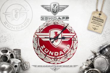 Zündapp Wanduhr 250 mm – 3D-Druck aus PETG mit Quarz-Uhrwerk Rot mit Weiß