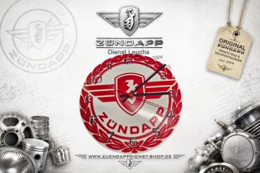 Zündapp Wanduhr 250 mm – 3D-Druck aus PETG mit Quarz-Uhrwerk Weiß mit Rot