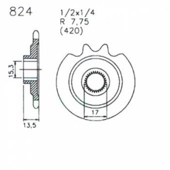 Zündapp Kettenritzel Ritzel 824  ESJOT 14 bis 17 Zähne KS 50 517 530