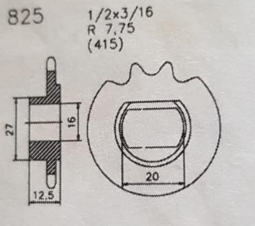 Zündapp Kettenritzel Ritzel 825 ESJOT Original 12 und 14 Zähne