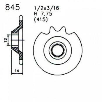 Zündapp Kettenritzel Ritzel Nachbau 845  11 bis 15 Zähne