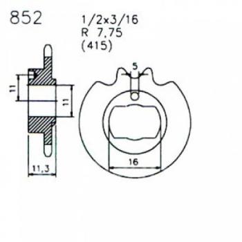 Zündapp Kettensatz ZS 25 ZL 25 ZE 40 Typ 460 ( Kette, Kettenrad und Ritzel oval)