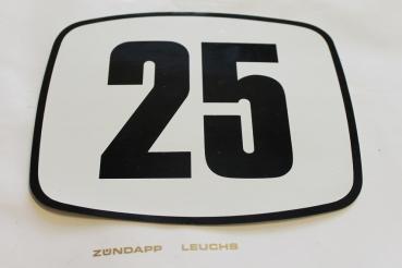Zündapp Aufkleber " 25 " HAI 25 in Schwarz / Weiß Typ 448 Lampenmaske