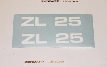 Zündapp Aufkleber 2 x " ZR 10 " Weiss Originalmaß Typ 446 Seitendeckel 