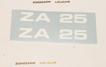 Zündapp Aufkleber 2 x " ZA 25 " Weiss Originalmaß Typ 460 Seitendeckel