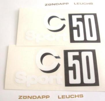 Zündapp Aufkleber 2x  C 50 Sport Schwarz/weiß 529-10.117