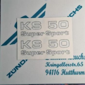 Zündapp Aufkleber 2x KS 50 Super Sport Seitendeckel KS 50 Typ 530 529-10.120