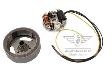 Zündapp Zündanlage Ankerplatte 6V 17 W + Polrad klein Motortyp 250