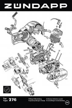 Zündapp Werbe Schild 40 x 60 cm " Zündapp Motor 276" Reklame Werkstatt