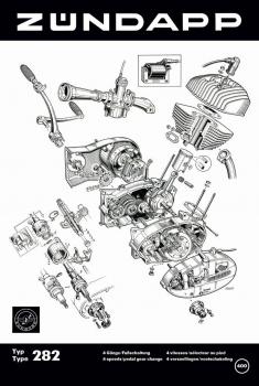 Zündapp Werbe Schild 40 x 60 cm " Zündapp Motor 282" Reklame Werkstatt