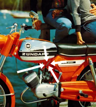 Zündapp Typ 517 C 50 KS 50 GTS 50 Typ 515 514 usw. Grauer Kantenschutz für den Tank 517-​20.107 / 108