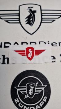 Zündapp Flügel Aufkleber Rot / Weiß 2,5 x 6cm - Kopie