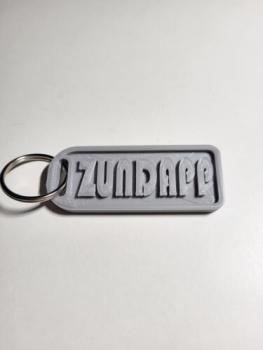 Zündapp Schlüsselanhänger Grau 3D Schrift Platte 59x20x5mm