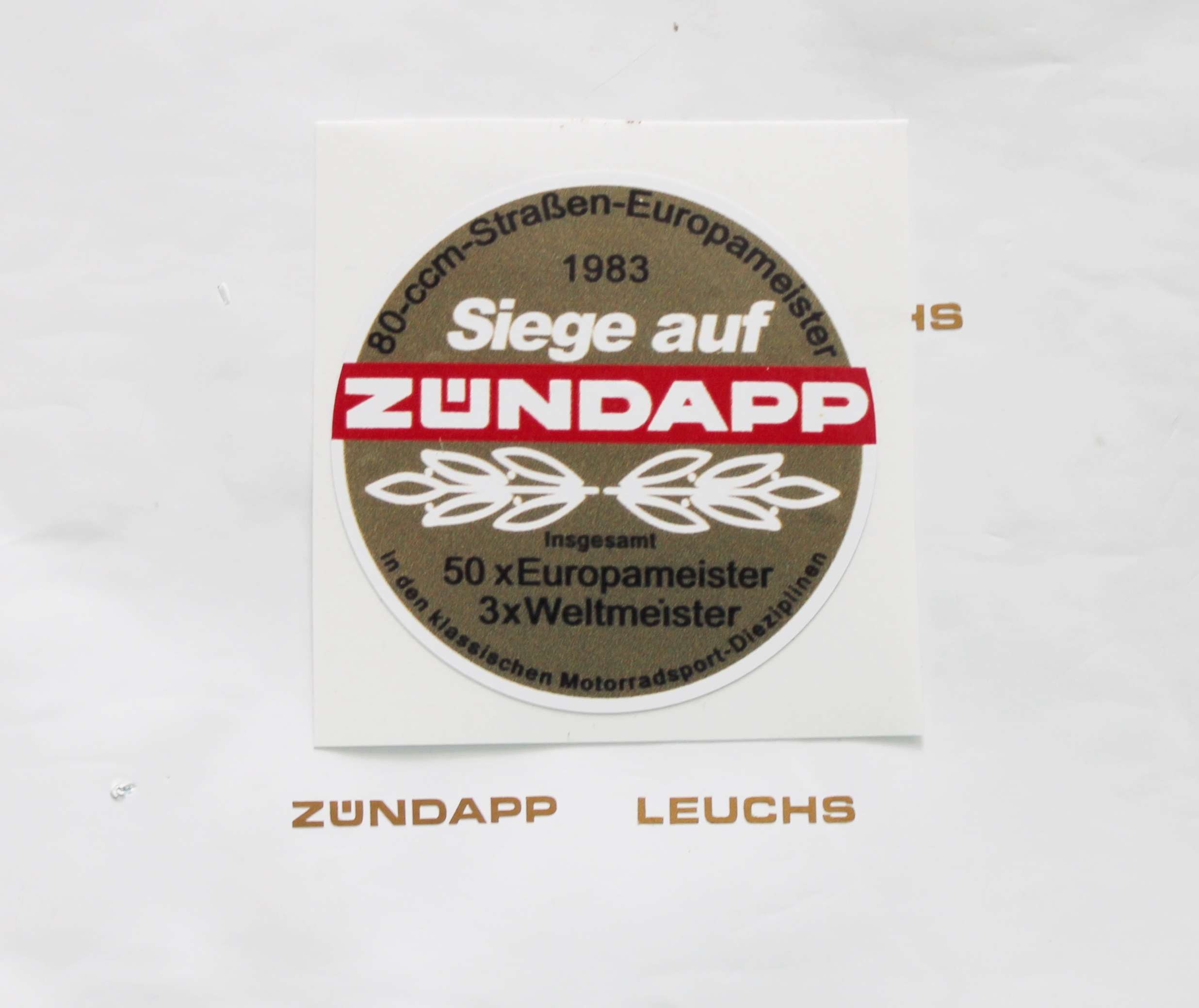Zündapp Aufkleber Sticker Abziehbild Water-Cooled KS 50 WC Schwarz-Weiss 1974-76 