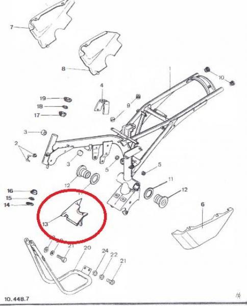 Zündapp Rahmendeckel Abdeckung Motorabdeckung 448-10.633