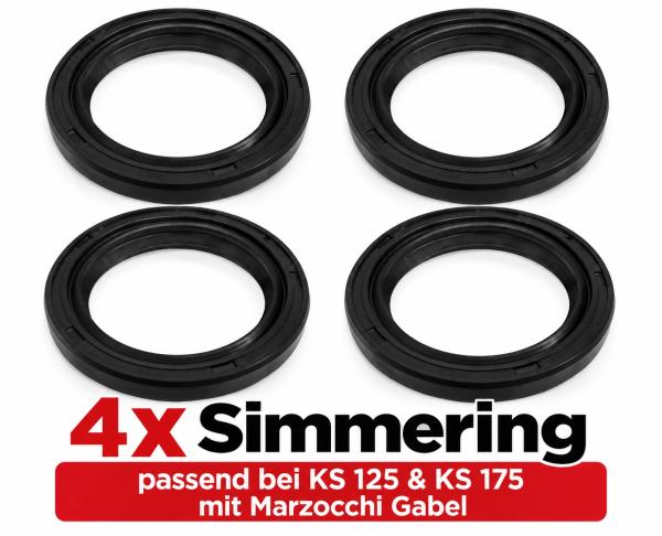 Zündapp 4x Gabel Simmering 35 x 47 x 7 mm KS 125 & KS 175 mit Marzocchi Gabel DIN3760/705