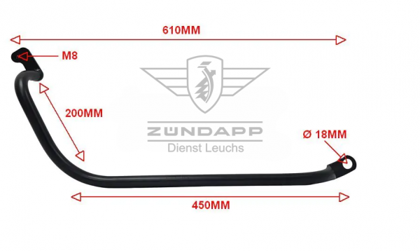 Zündapp Rahmen Unterzüge Links und Rechts , Schwarz 517-10.691 & 517-10.692
