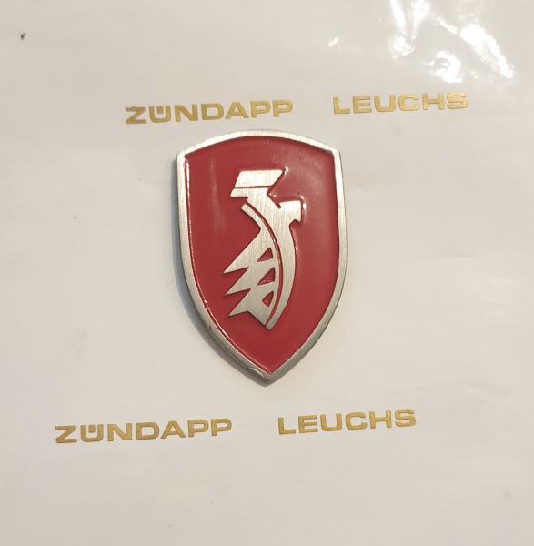 1 Zündapp Emblem Rot Guß 3 x 4,7 cm Wappen MAGNETPIN