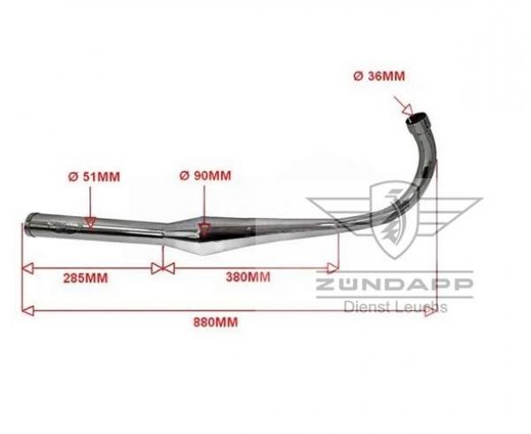 Zündapp Auspuff Tuning Bullet Evo-1 36mm Resonanzauspuff Chrom