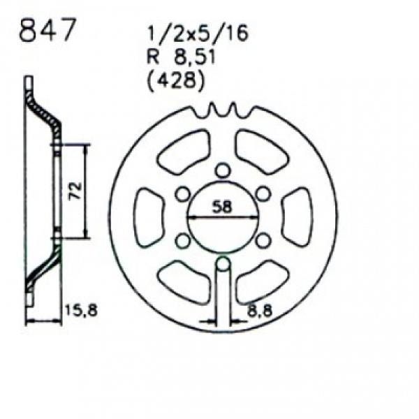 Zündapp Kettenblatt Kettenrad Original Esjot 847 36 und 39 Zähne 530 540 537