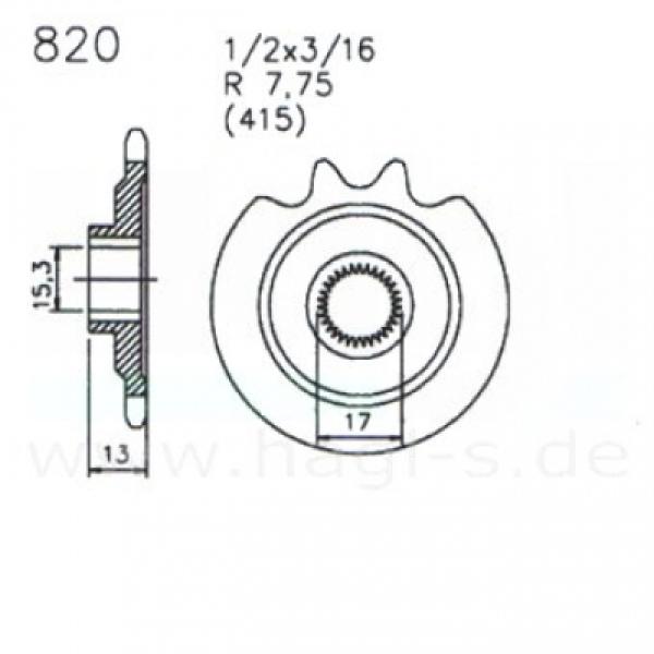 Zündapp Kettenritzel Ritzel 820 ESJOT Original 12 bis 17 Zähne