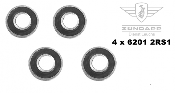 Zündapp Radlagersatz Typ 448 , 446 , 540 , 460 - 4x 6201 2RS1 Lager