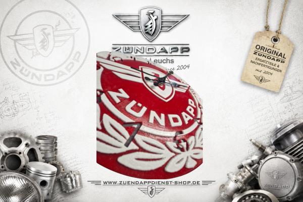 Zündapp Wanduhr 250 mm – 3D-Druck aus PETG mit Quarz-Uhrwerk Rot mit Weiß