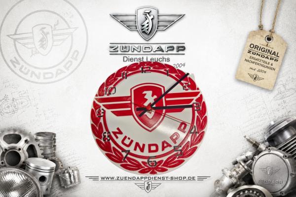 Zündapp Wanduhr 250 mm – 3D-Druck aus PETG mit Quarz-Uhrwerk Weiß mit Rot