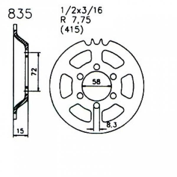 Zündapp Kettenblatt Kettenrad Nachbau 835 34 bis 43 Zähne