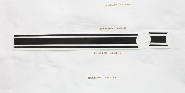 Zündapp Tankmittelstreifen Schwarz mit 2 weißen Streifen
