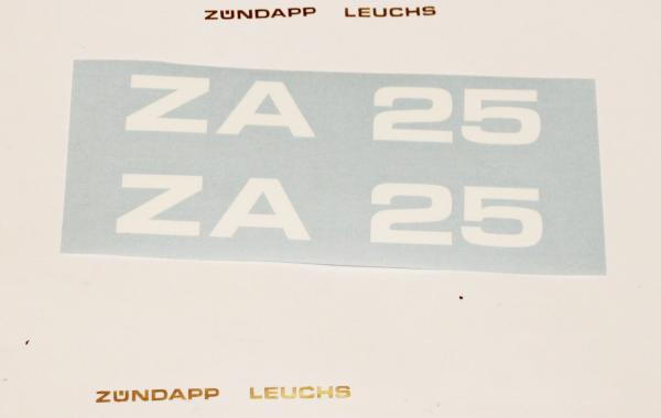 Zündapp Aufkleber 2 x " ZA 25 " Weiss Originalmaß Typ 460 Seitendeckel