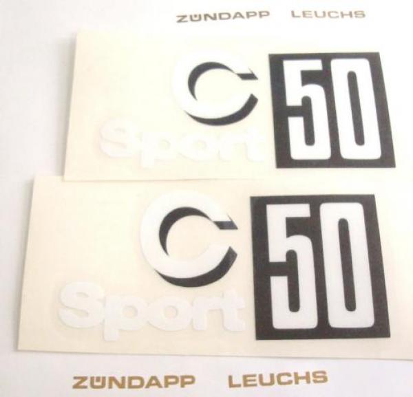 Zündapp Aufkleber 2x  C 50 Sport Schwarz/weiß 529-10.117