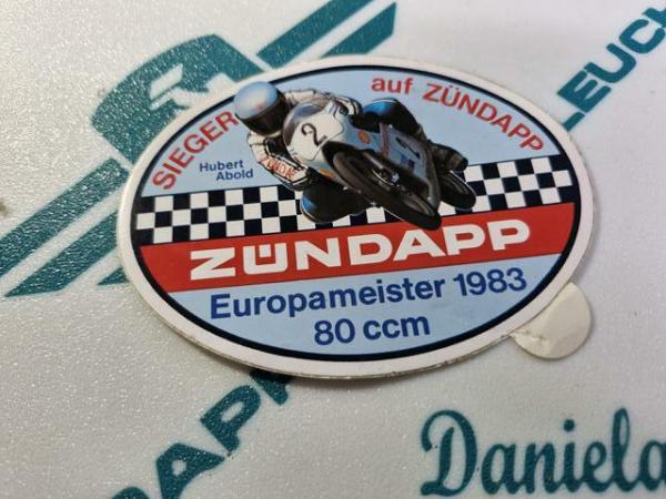 Original Zündapp Aufkleber Hubert Abold Europameister 1983 50ccm
