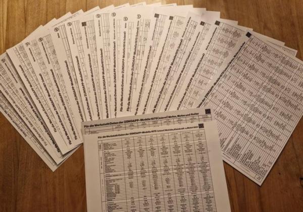 Zündapp Datenblätter Datenblatt A4 1968 bis 1978