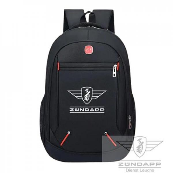 Großer Zündapp Rucksack 46 x 30 x 20cm Schwarz mit 3 Fächer und Aufdruck