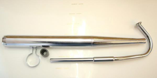 Zündapp Auspuff Set Flansch + Endtopf 60 gerade + Schellen ZR 20 Typ 447