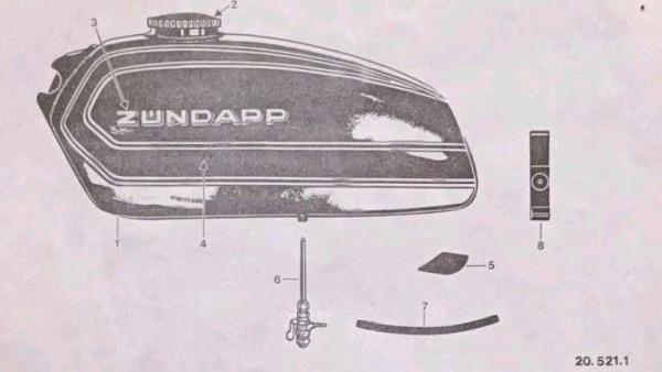 Zündapp Tankgummi KS 125 KS 175 521-20.128